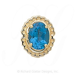 GS384 BT - 14 Karat Gold Blue Topaz Slide 